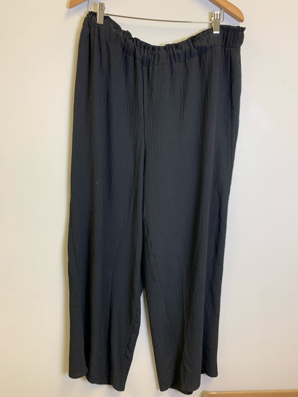Susan Graver Black Wide-Leg Elastic-Waist Joggers